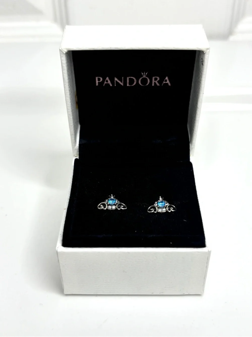 PANDORA Disney Cinderella Pumpkin Coach Earrings 925 Sterling Silver Boxed